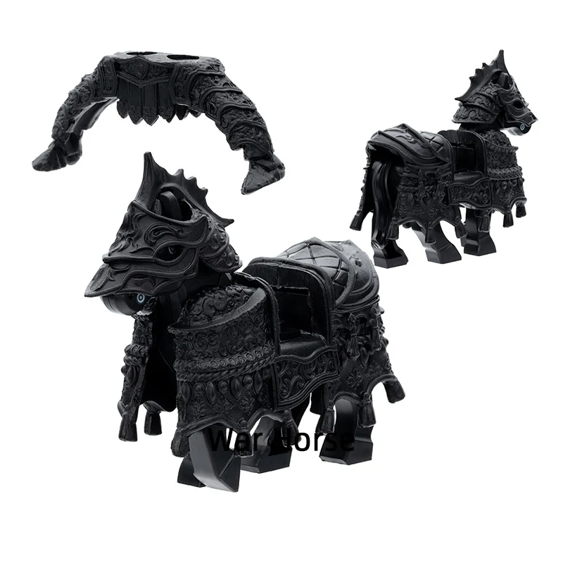 The Heavy Armor Charger War Horse Model Blocks MOC Bricks Set regali giocattoli per bambini DL006 DL007