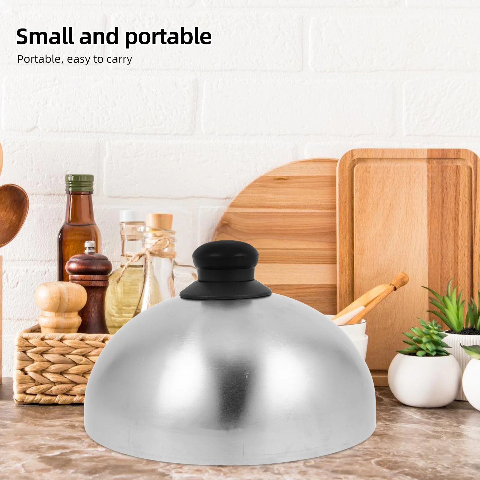 

1pcs Steak Cover Stainless Steel Food Dome Lid Universal Round Plate Protector For Kitchen Bbq Household Use Food Dome Cover