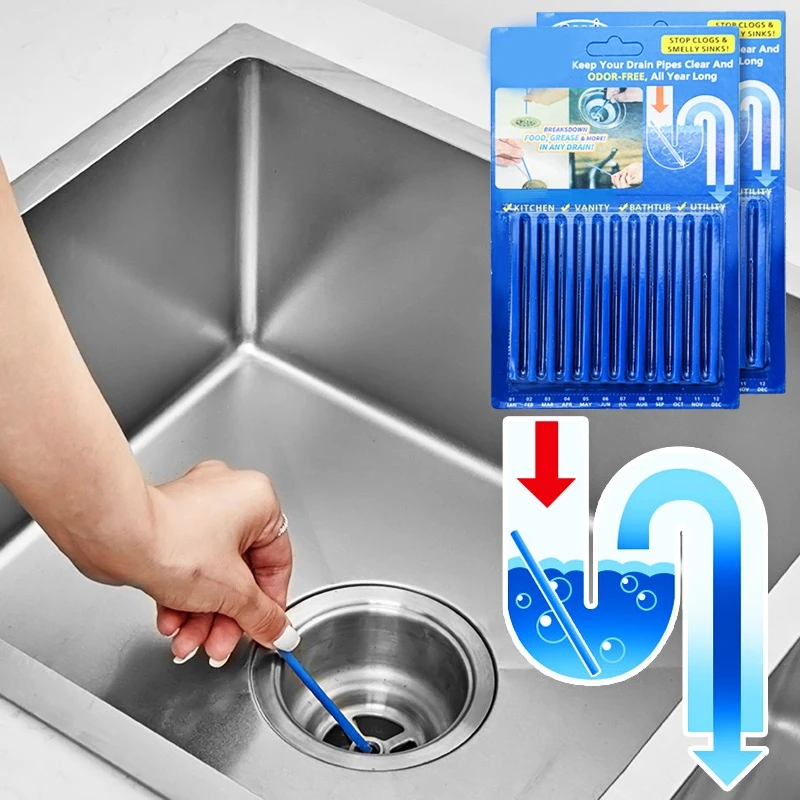 Kitchen Sink Sewer Cleaning Agent Remove Oil Pollution Washbasin Toilet Bathtub Pipe Cleaning Sticks Household Cleaning Products