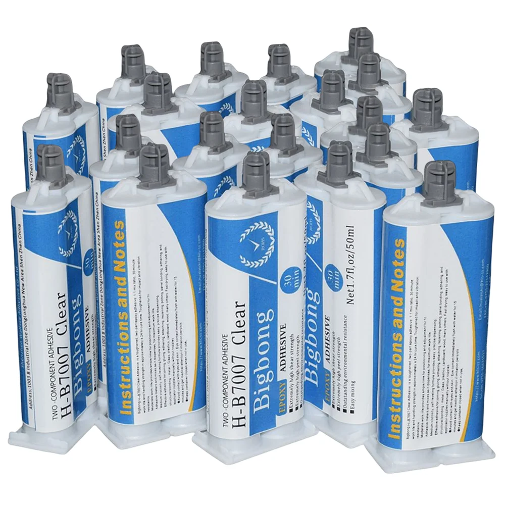 

20 шт. прозрачного AB-клея 1:1, 50 мл, эпоксидная смола -30 ℃ до 90 ℃ Прозрачные эпоксидные смолы: 30 минут времени на первое отверждение, конструкционные клеи