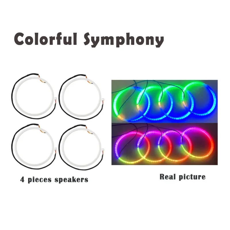 KALADA 18 in 1 RGB Symphony Atmosphere Lamp Kit Teile Haupt-/Untercontroller Fußaufbewahrung Lichtlautsprecher 20 cm 35 cm 75 cm 110 cm Lichtleiste 3