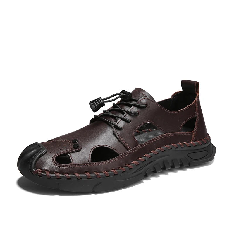 

Мужские сандалии, летняя пляжная обувь, тапочки ручной работы высокого качества