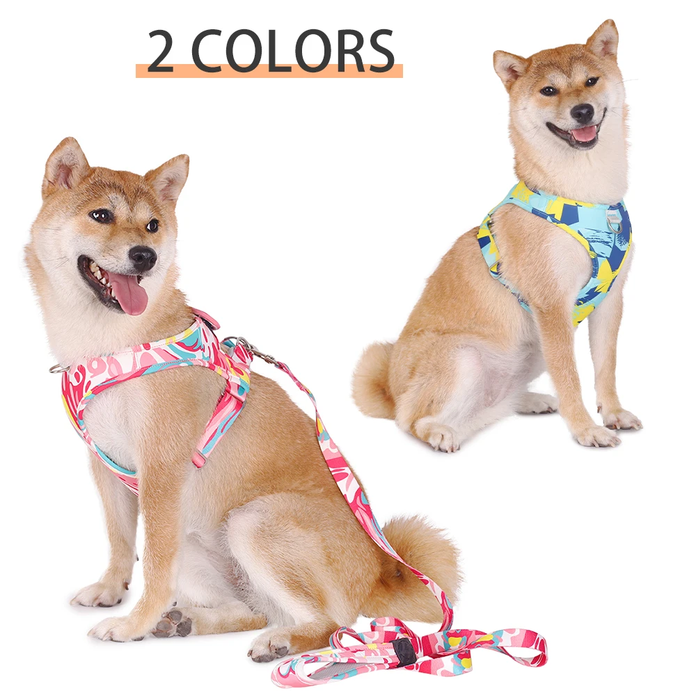 YOKEE Dog Leash Printed Undershirt Type Dog Walking Chain Small And Medium-Sized Dog Set Pet Chest Strap New