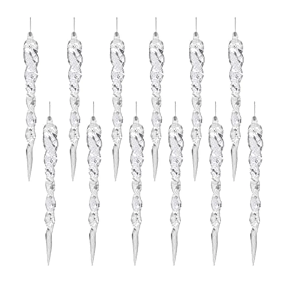 12PICES Christmas celebration supplies transparent icicle pendant Christmas tree decoration thread pendant tree ornaments