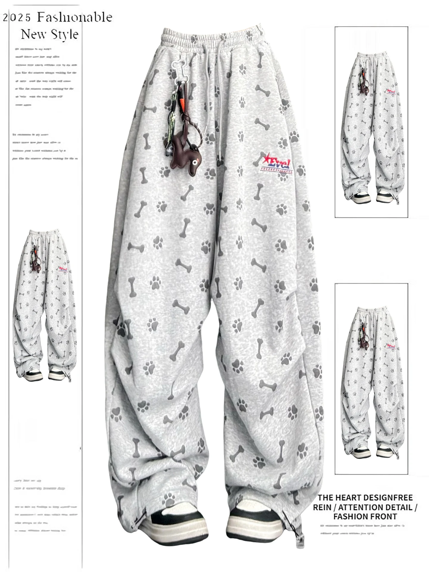 

Повседневные спортивные женские брюки в американском стиле хип-хоп для осени и зимы, плиссированные, прямого кроя, свободные, в уличном стиле