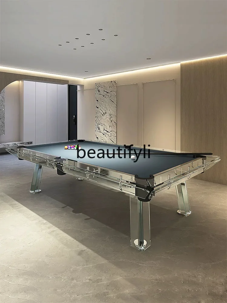 High-end crystal glass standard pool table household indoor tempered glass pool table