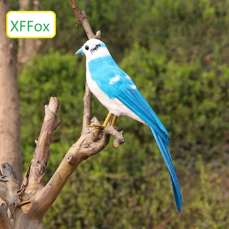 cute simulation foam&feather blue bird model garden decoration gift about 33cm a0150