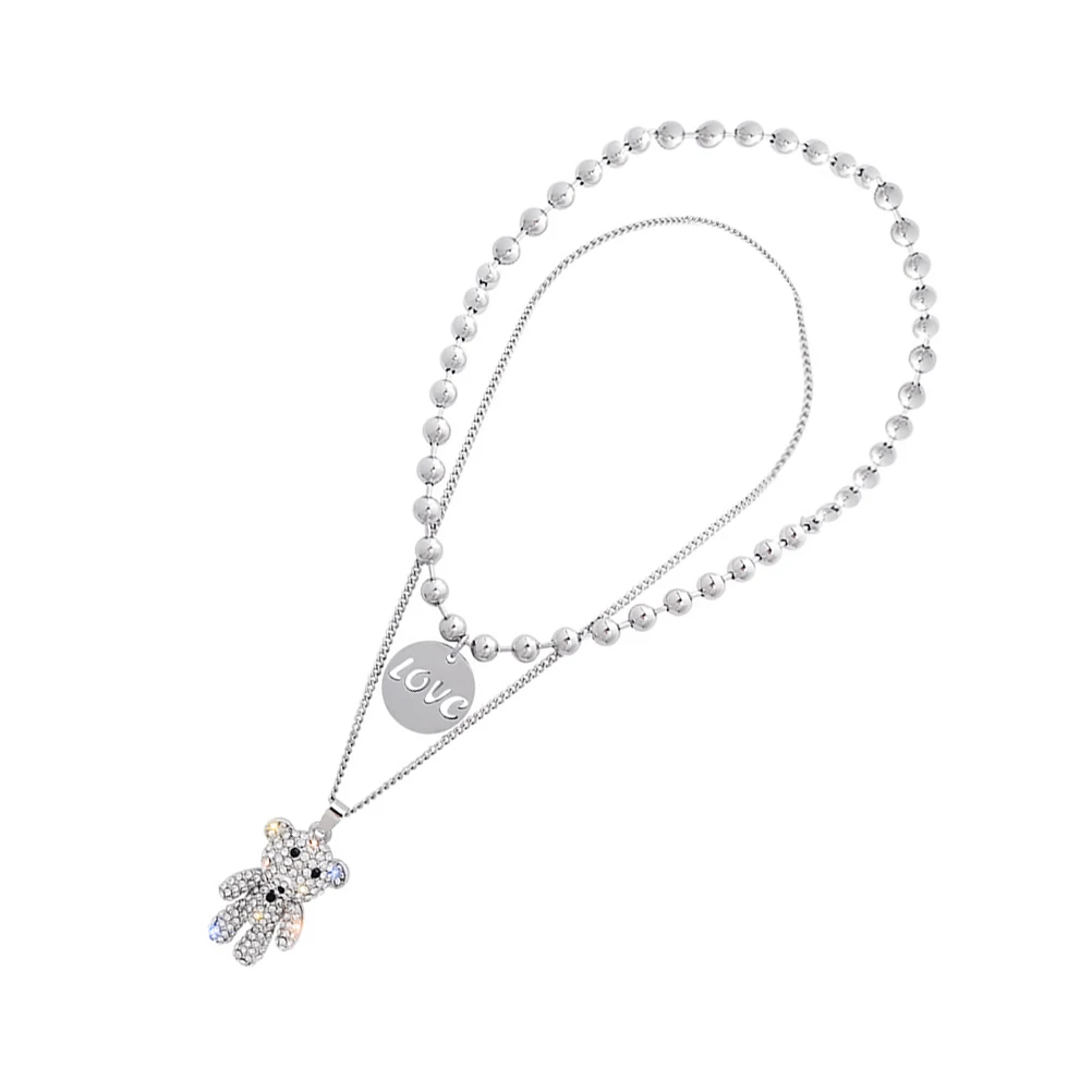 

Sterling Silver Necklace Set Stylish Girls Female Pendant Women Jewelry Collar Miss