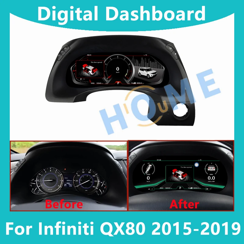 

Digital Dashboard Panel Virtual Instrument Cluster CockPit LCD Screen Speedometer For Infiniti QX80 2015-2019