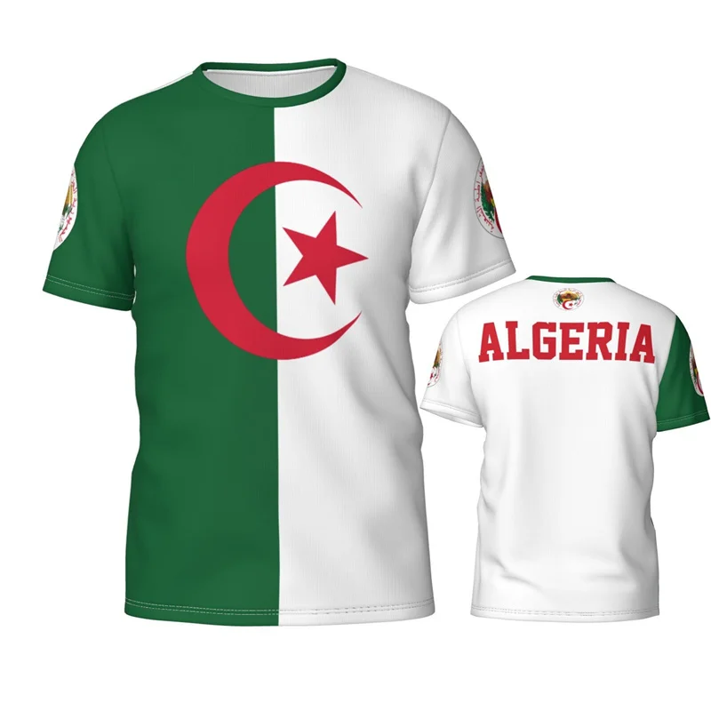 ALGERIA 3D Print Sports Quick-dry Breathable Men T-shirt Outdoor Football Jersey Team Training Uniform Parent-child Short-sleeve