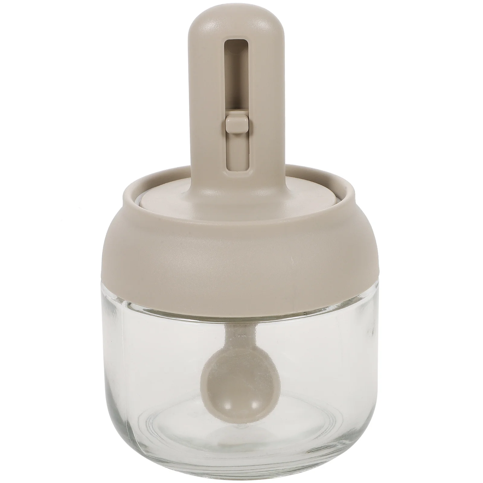 

Glass Spice Jar With Spoon Airtight Seasoning Container Heat Resistant Storage For Salt Pepper Soy Condiment