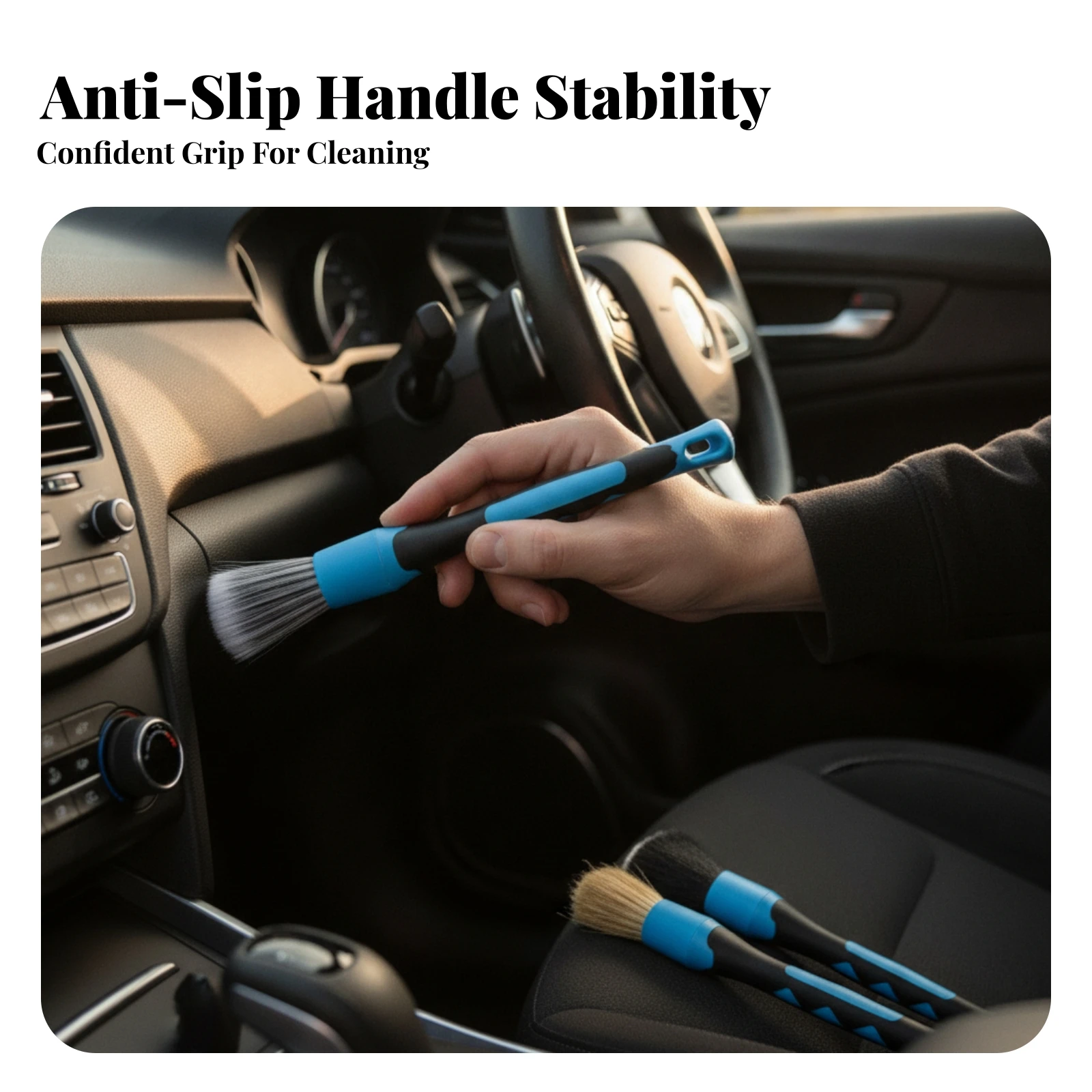 Mixed Bristles Brush Kit with Adapter Hard to Reach Areas Car Detailing Brush Kit Long-Lasting