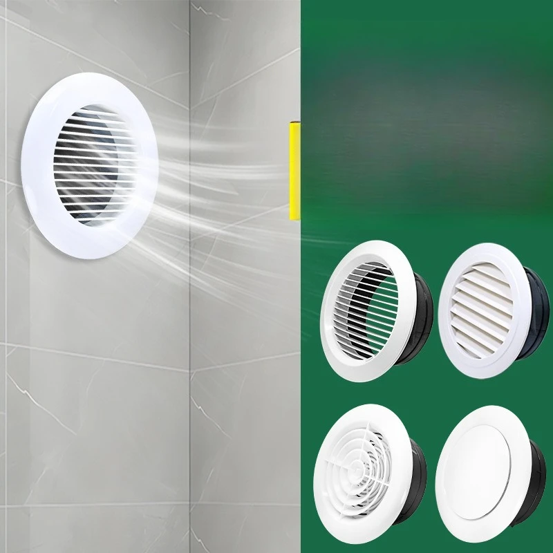 75/100mm Round Air Vent Exhaust Hood Valve Grille Diffuser Ducting Ventilation Cover Air Circulation Rotary ABS Adjustable
