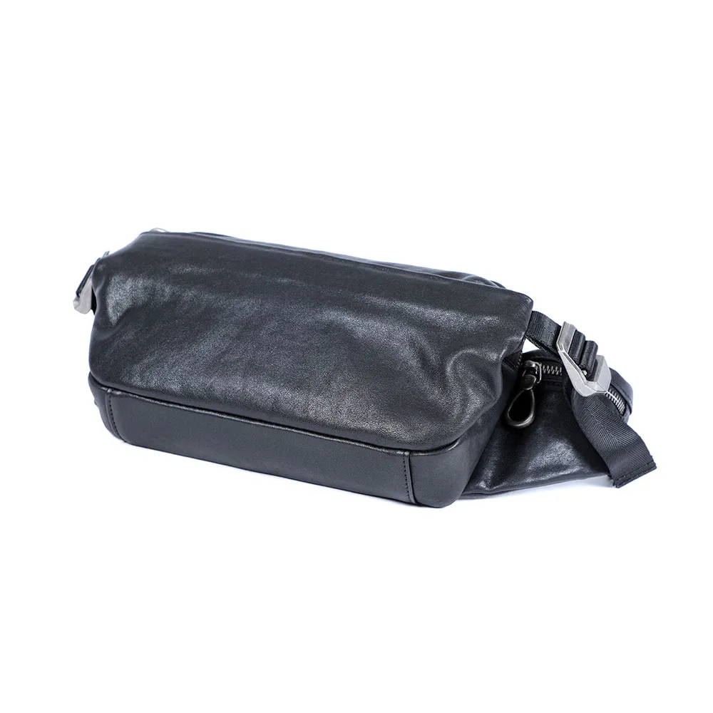 S.WORKER Premium Echtleder Herren-Brusttasche Modische Vollnarbenleder-Umhängetasche für Männer Schultertasche Sling Bag – Detail 13