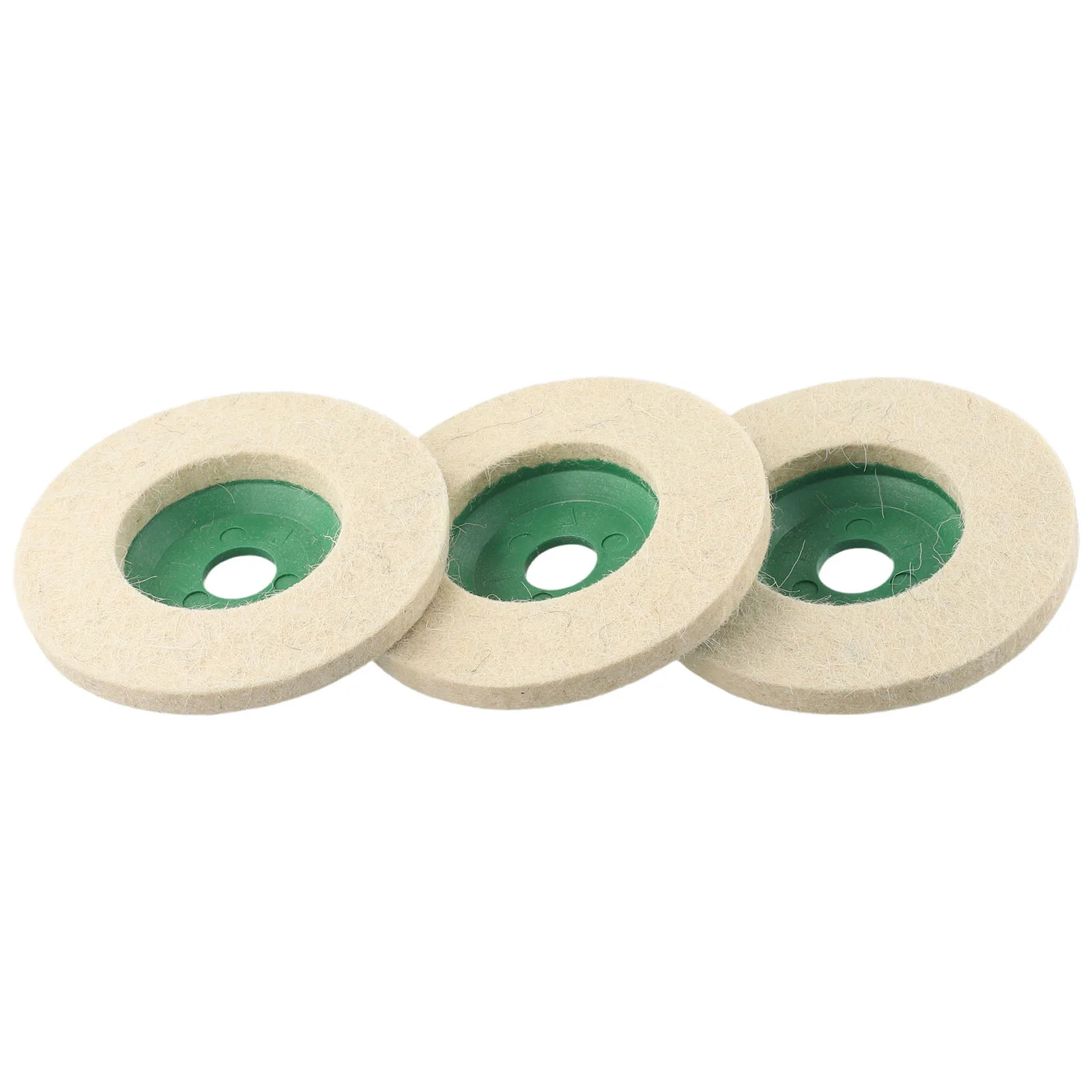 Feltro per ruota lucidante per smerigliatrice angolare per metallo, vetro, ceramica, lana bianca + verde, diametro interno 100 mm, 16 mm/0,63 pollici