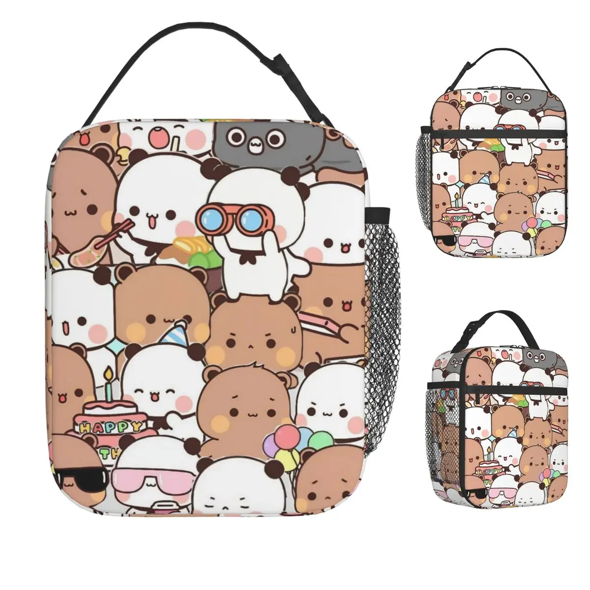 

Bubu Dudu Сумка-холодильник с милым мультяшным медведем Kawaii Panda Портативная сумка-холодильник с принтом для ланча Повседневная сумка-тоут из Оксфорда для еды