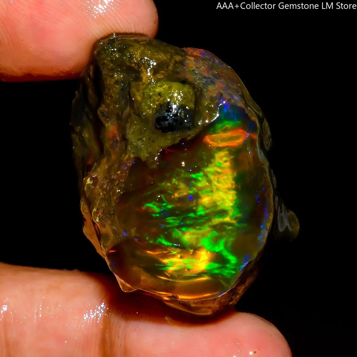Ethiopian Opal Rough 25-80CT Natural Crystal Fire Opal Collector Randomly Selected One