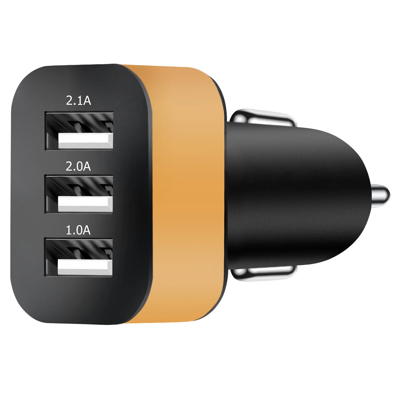 

Car Cup Holder Power Innverter with Triple USB Charging Ports 21A for 8 Plus 7 6s S9 S8 Note 8 (Black and Golden)