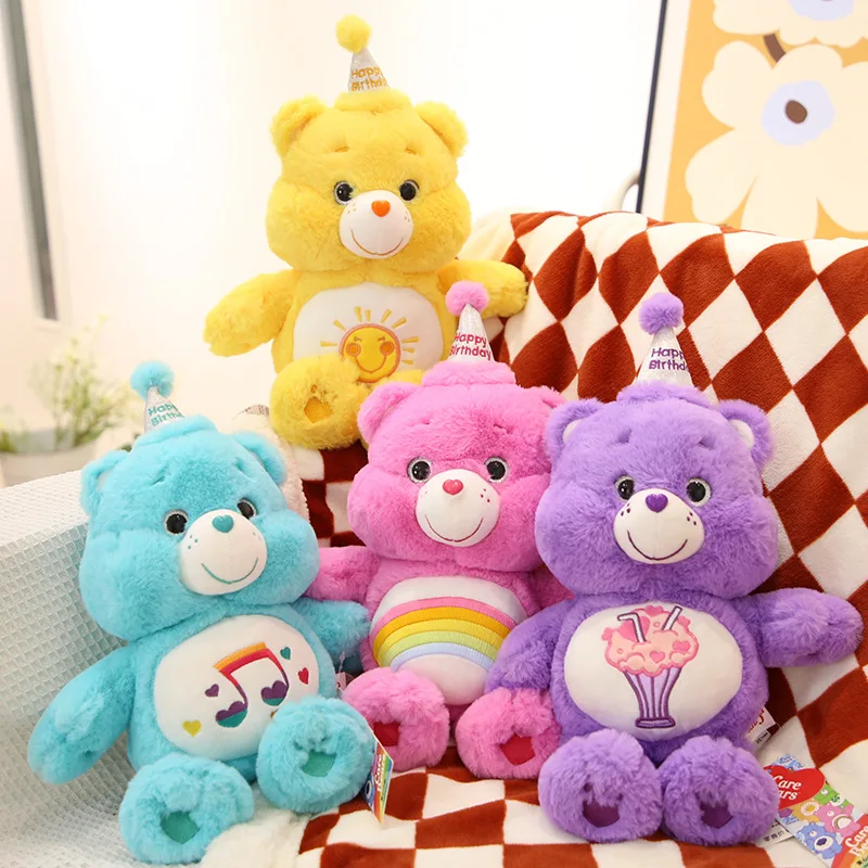 33cm MINISO CareBear Rainbow Bear Cartoon Plush Doll Super Soft and Soothing Sleeping Doll Surprise Children's Birthday Gift