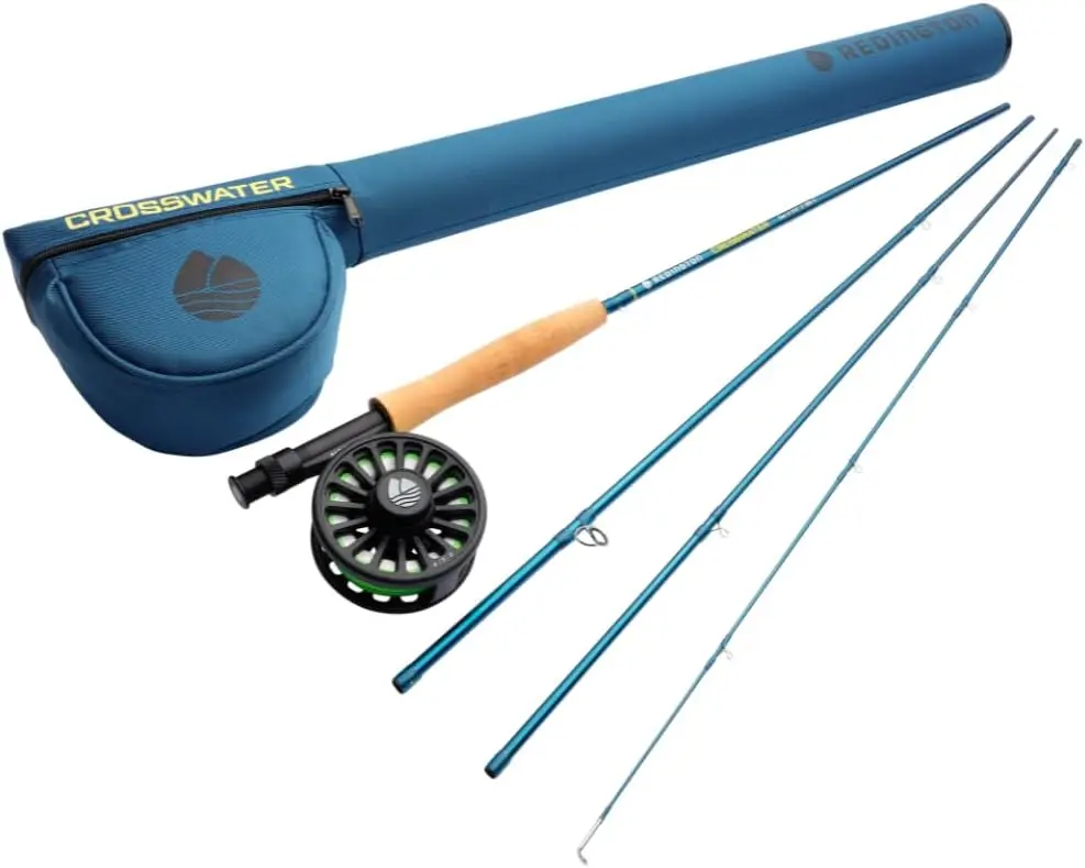 

Fishing Outfit – 4-Piece Fly Rod with Crosswater Reel, Rio Mainstream Fly Line & Zippered Travel Case – Complete Starter Kit
