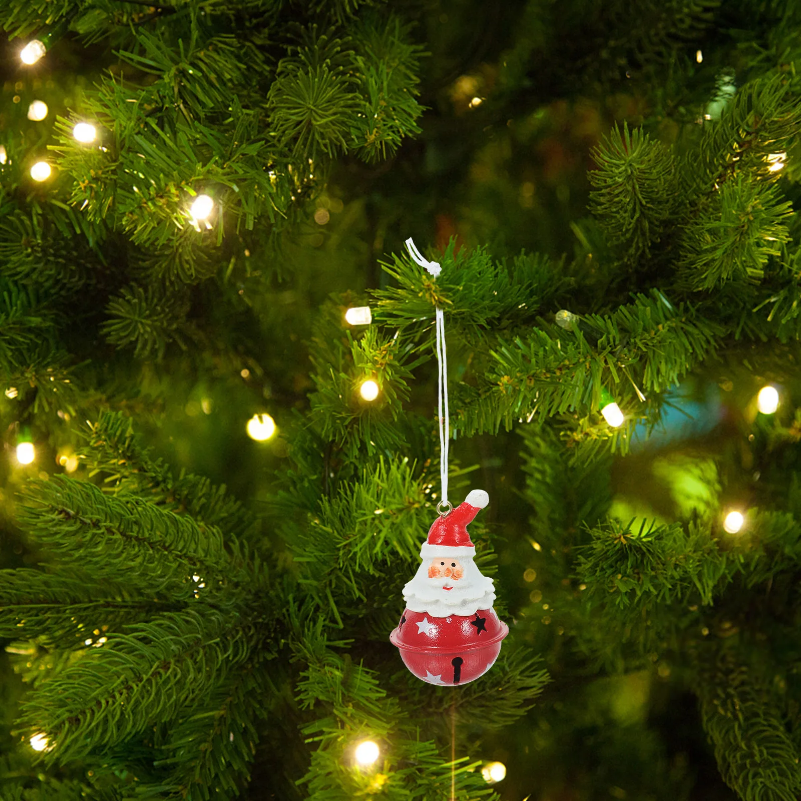 

Santa Claus Christmas Bell Resin Pendant Hanging Ornament Xmas Tree Decoration Lightweight Party Holiday Decor