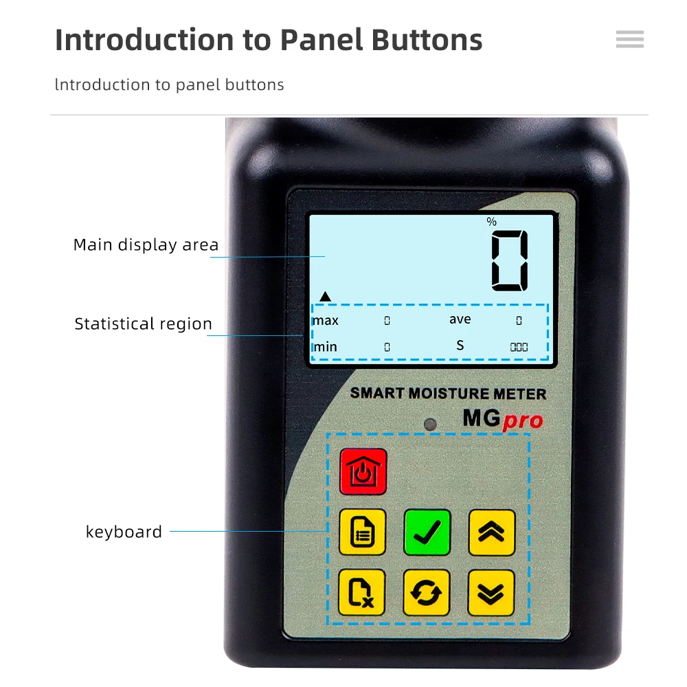 Smart Grain Moisture Meter Portable Digital LCD Display Coffee Bean Paddy Soybean Peanut Wheat Moisture Meter Tester