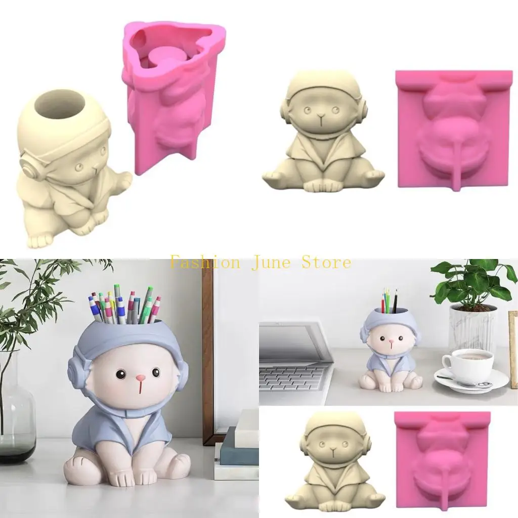 

N5KA Succulents Flower Pots Mold Aircraft Resin Silicone Mold DIY Garden Concrete Mold