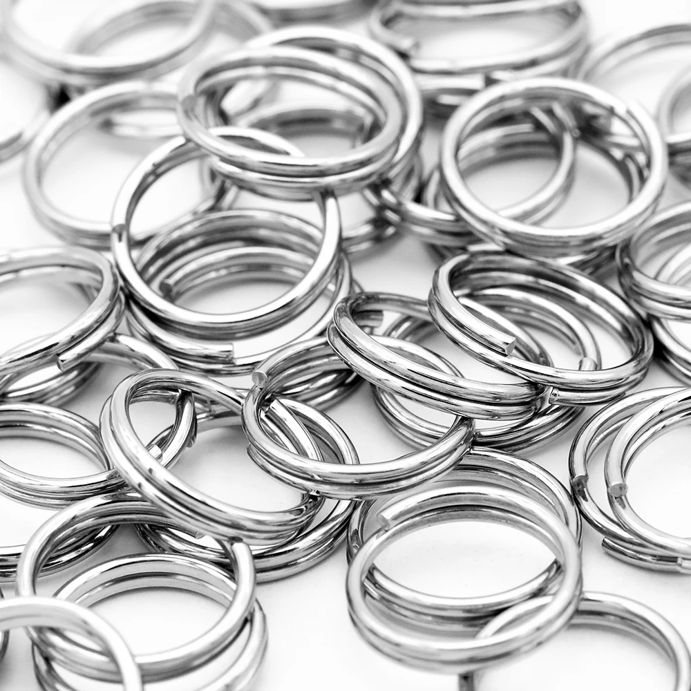 100 Pieces Stainless Steel Key Ring Jump Ring Split Ring Jewelry Connection Ring DIY Keychain Pendant Accessories image 2