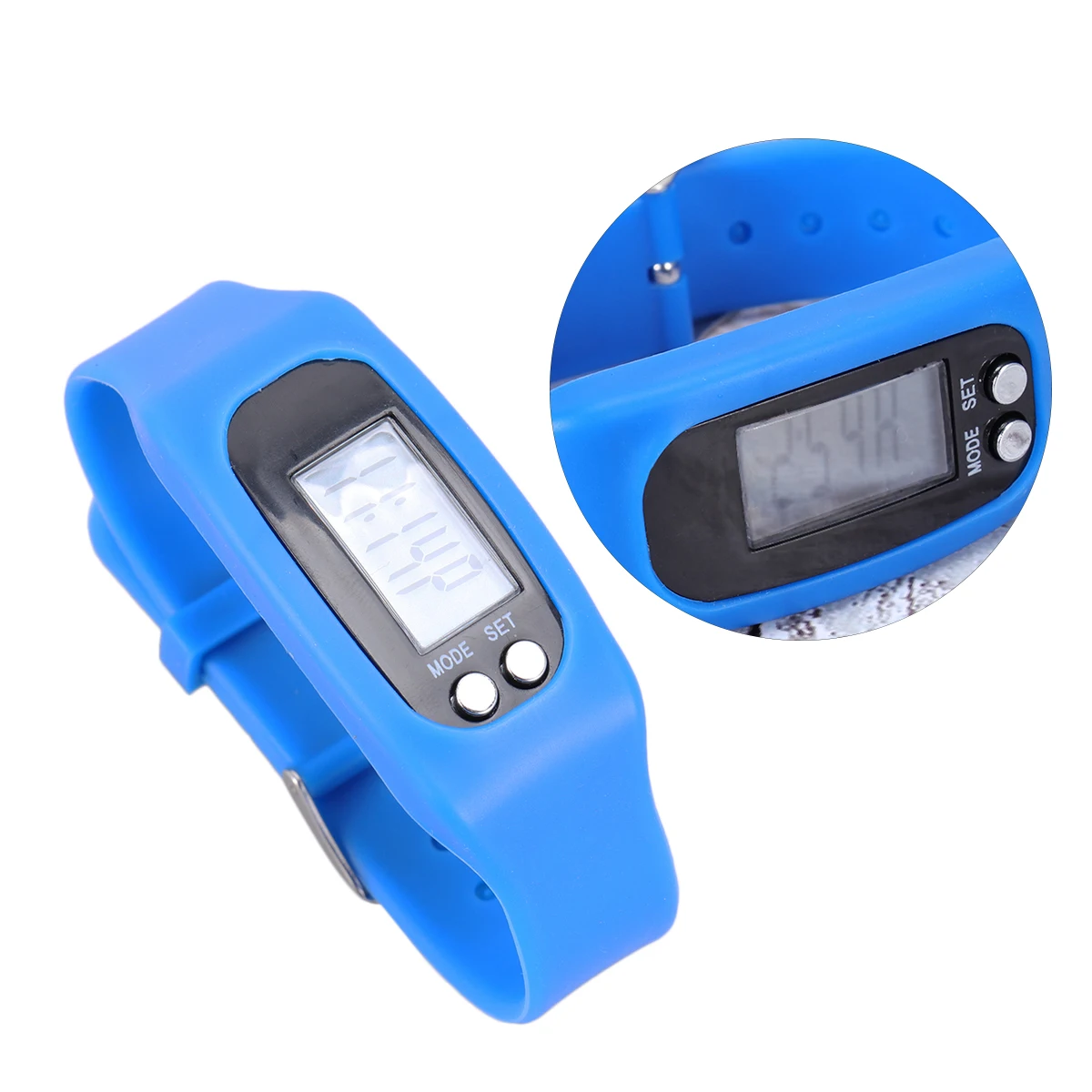 

Multi-Function Led Pedometer Watch Calorie Monitoring Electronic Fitness Tracker Blue For Men Women Kids Outdoor Exercise