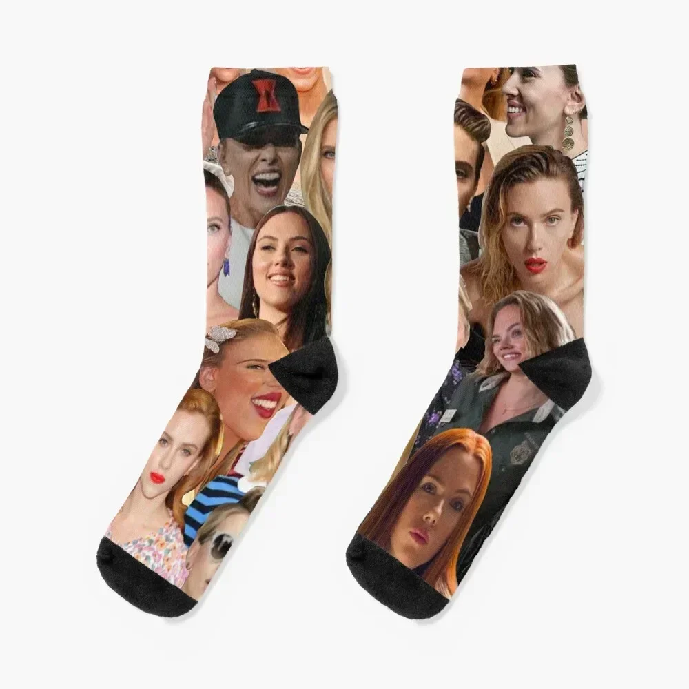 Scarlett Johansson Photo Collage Socks Soccer New year's Girl'S Socks Men's