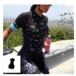 Manufacturer Women Quick Dry Short-sleeve Shorts Custom Bike Triathlon Suit Mountain Cycling Jersey Triathlon Jumpsuit