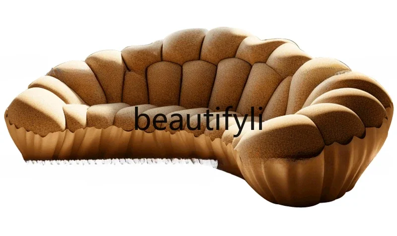 Light luxury curved sofa, French cream sofa, sense of technology, solid wood sofa villa customization