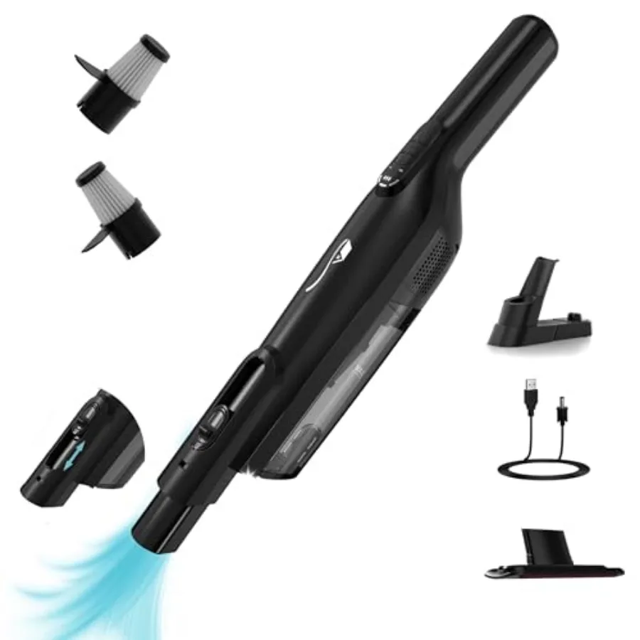 

Cordless Handheld Vacuum, Lightweight Portable Hand Vacuum Cleaner with LED Light, Rechargeable Hand Held Vacuum with One-Touch
