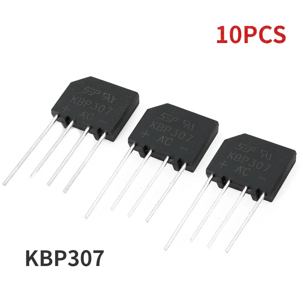 NEW SAMIORB 10PCS KBP307 Ridge Rectifier KBP 307 Power Diode 3A 1000V Electronica Componentes