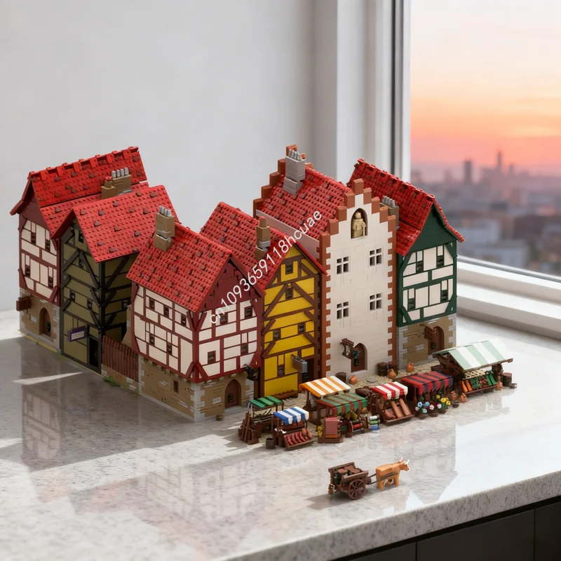 

9332pcs MOC Town Market Marksreuthe Castleed Model Building Blocks Construction Christmas Gift DIY Creative Toys Idea Brick