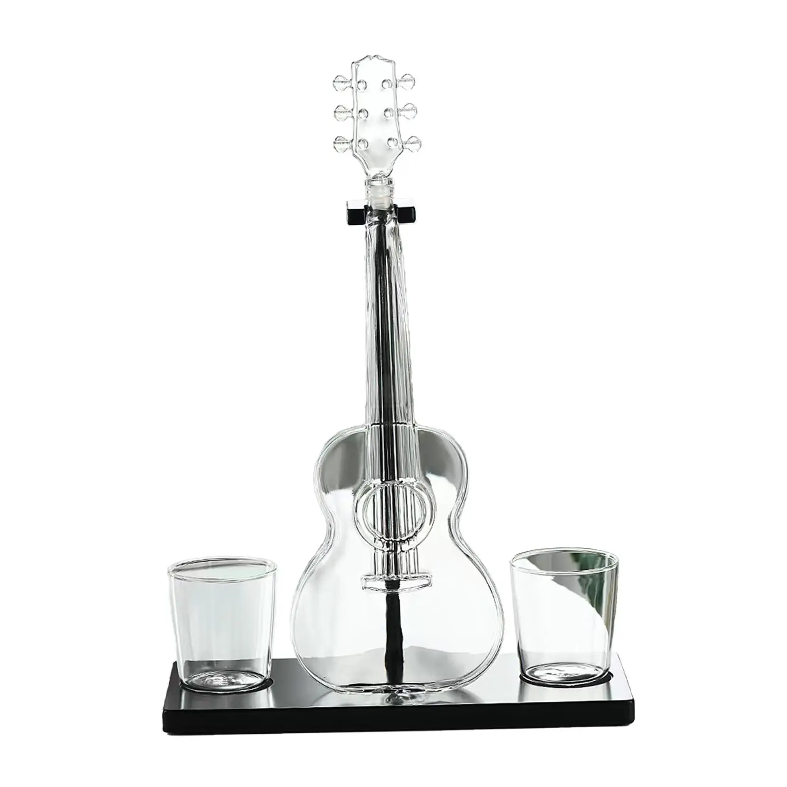 Wine Decanter Pub Bar (1000ml) Wine Set with 2 Cups Wine Gift Decoration Drinkware Violin Shaped Transparent Wine Separator