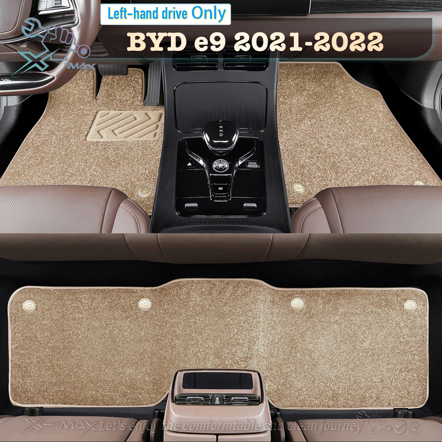 

Left-hand Drive Car Floor Mat For BYD e9 EV 2021-2022 Full Surround Foot Mat Automotive Floor Mat Floor Liner Water-proof Mat