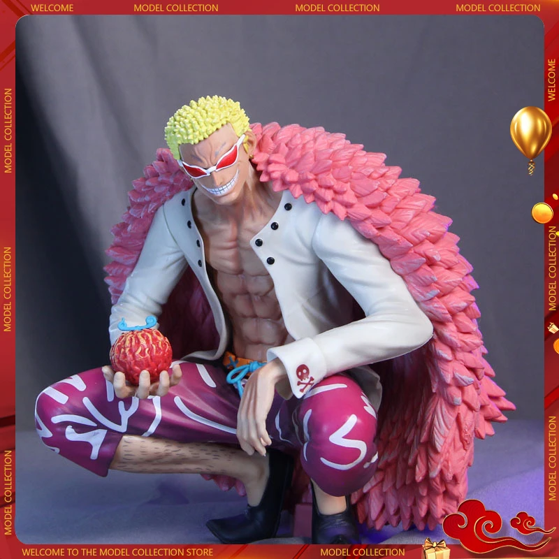 One Piece Donquixote Doflamingo Action Figure Shichibukai Double Headed Eagle 15cm Collection Model Doll Xmas Gifts Toy