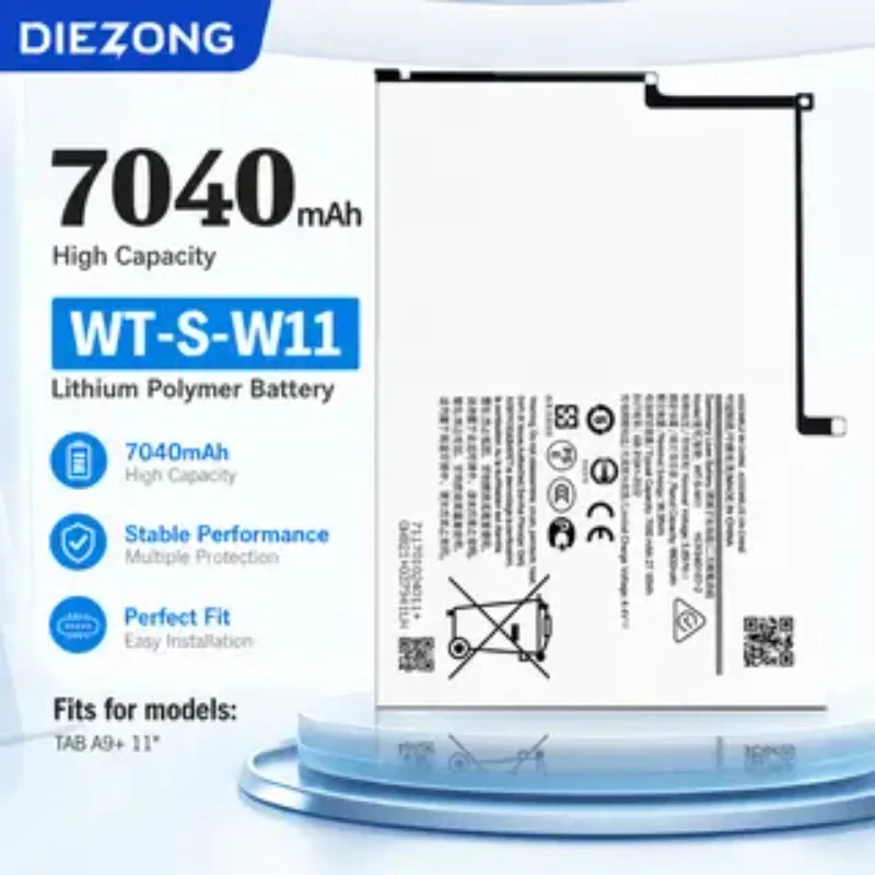 High Quality Brand New WT-S-W11 7040mAh Replacement Battery for Samsung Galaxy Tab A9+ /Tab 11 SM-X210 Tablet Batteria