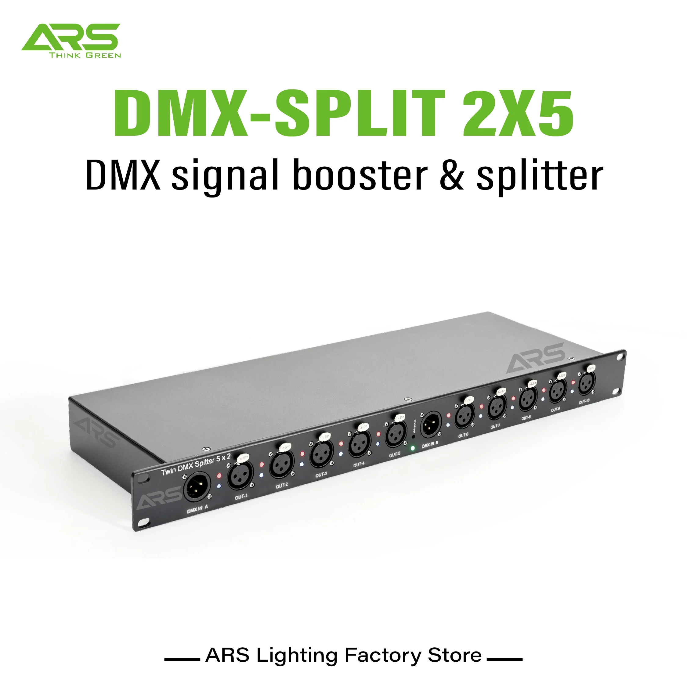 10-канальный изолированный разветвитель/усилитель сигнала DMX512, контроллер освещения для сцены, театра, дискотек, DJ-оборудования