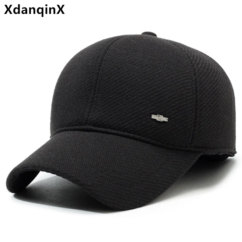 

Snapback Cap New Winter Men's Cap Plush Thickened Coldproof Earmuff Hats Warm Baseball Caps For Men Ski Hat шапка 모자 Cycling Cap