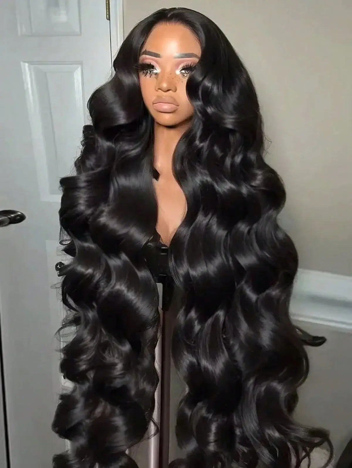 

Парик из натуральных волос плотностью 200% с эффектом Body Wave, HD-кружевной фронт 5x5/6x4, безклеевой, предварительно прорезанный, для женщин, с детским волосом