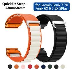 22mm 26mm Nylon Quick Fit Strap for Garmin Fenix 7X 7Pro Fenix 6X 6 5X 5Plus 3 HR Forerunner 965 955 935 945 Enduro 2 Loop Band