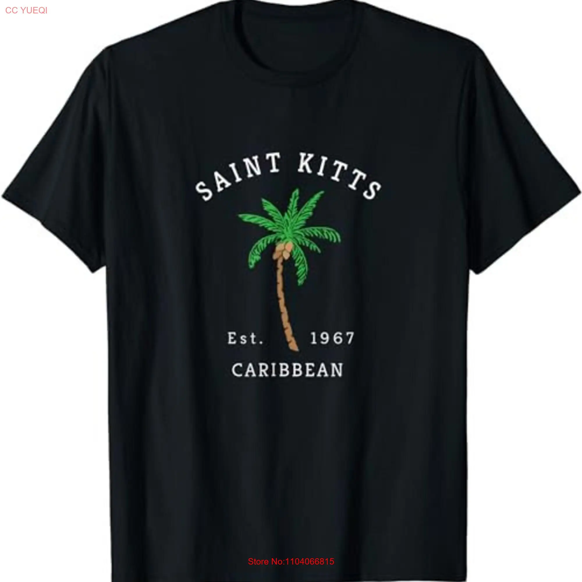 St Kitts Caribbean Colorful Palm Tree Retro Novelty Art T Shirt SweaT 101325 long or short sleeves