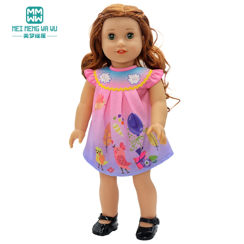 Puppe Kleidung Fit 45cm Spielzeug Amerikanische Puppe Mode Cartoon Gaze Kleid Hemd Hosen Schuhe Mädchen Geschenke – Detail 40