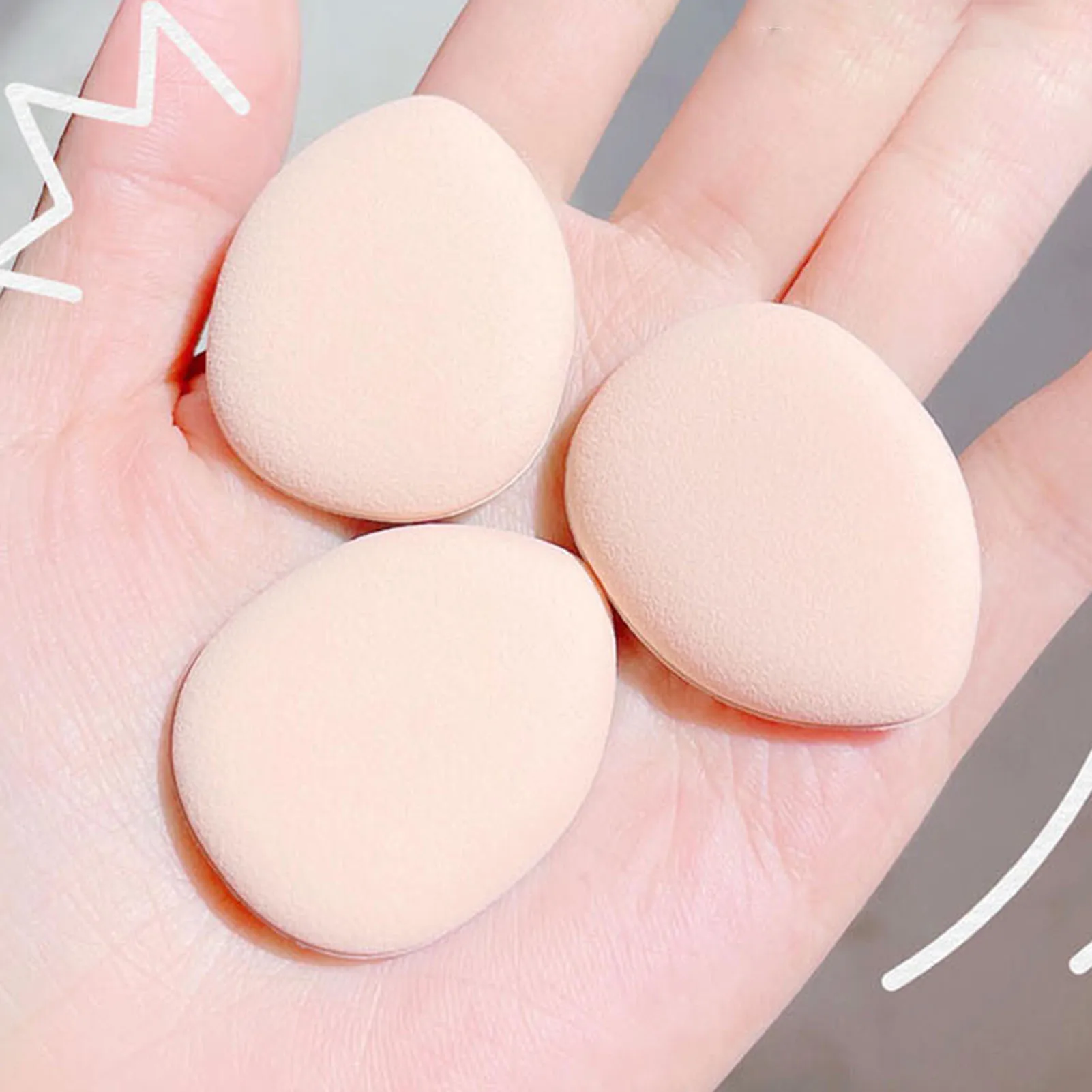 4pcs Cosmetic Powder Puff Blender Drop Shaped Soft Touch Air Puff Sponges for Makeup Cream and Powder