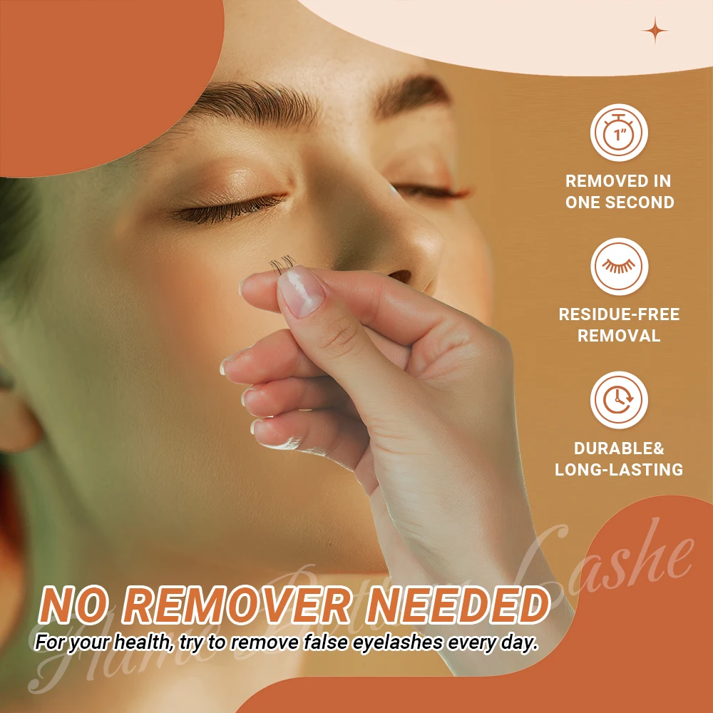 Lashtalk 1Box Flame Style Self Adhesive DIY Eyelash Bottom Lower Lash 72 Clusters No Glue Remover One-Step Press On Pre-Glued