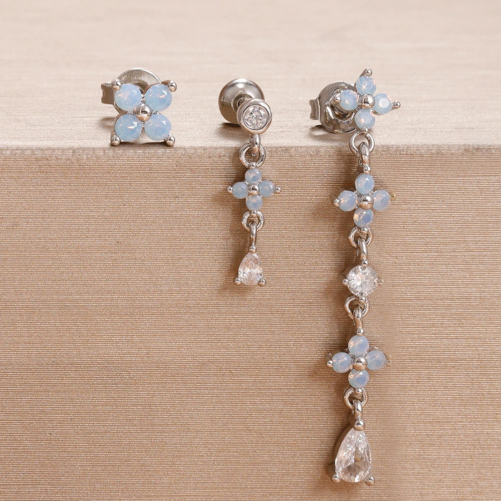 Set Anting Stud Bunga Biru Mew - Body Jewelry Top ulasan dan harga