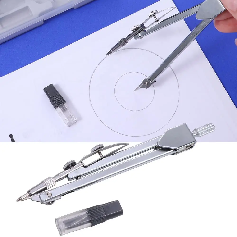 

Metal Sketch Compass Black Refill Test Set Drawing Compass 8601 Drawing Instruments Assembled Compass with Refills Office