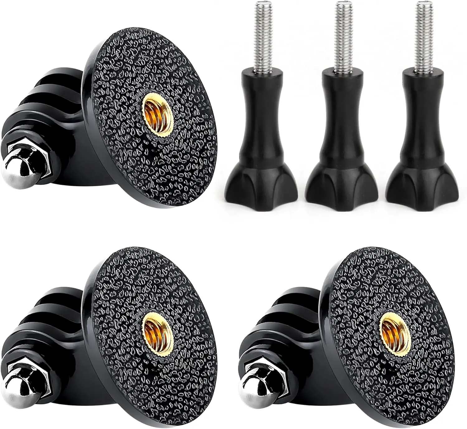 Paquete de 3 soportes para trípode GoPro, adaptador de montaje con tornillos de pulgar compatibles con GoPro Hero 13 12 11 10 9 8 7 6 5 4 3 3+ 2 1